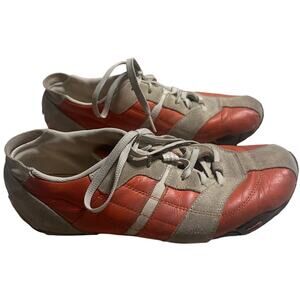 Diesel Vintage Low Profile Leather Suede Sneakers Women's Size 10 Orange Y2K